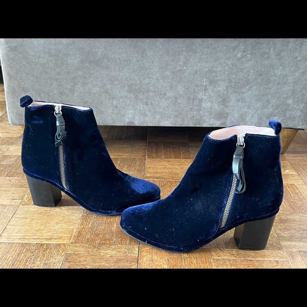 Opening Ceremony “Shirley” Blue Velvet Boots 39